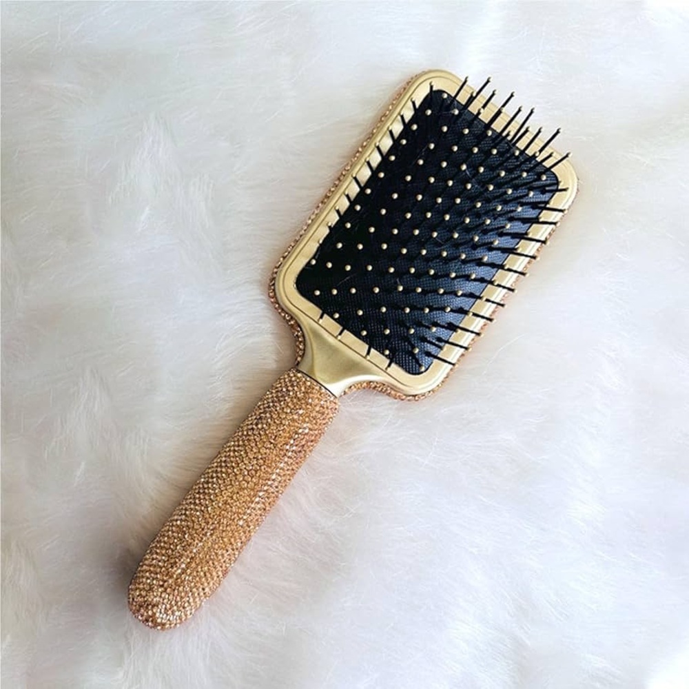 NWT Sparkling Bling Swarovski Crystal Rhinestone Hair Brush + Gift - Picture 3 of 8